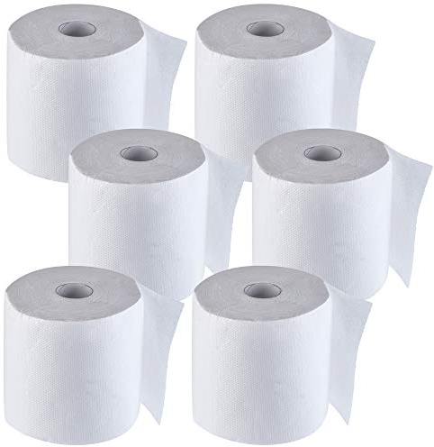 KADAX Lot de 6 rouleaux de papier essuie-tout 2 plis 100% cellulose gaufré pour le nettoyage, le papier toilette, le ménage, blanc
