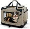 PET VIOLET Transportbox Hundebox Faltbar Katzenbox Hunde Tragetasche 70x52x50 cm, Beige