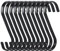 10 Pack S Hooks for Hanging, 8.5cm Black Stainless Steel Metal Heavy Duty Kitchen Hooks for Utensils Pan Pot Kitchen Bedroom Bathroom Clothes Garden Office