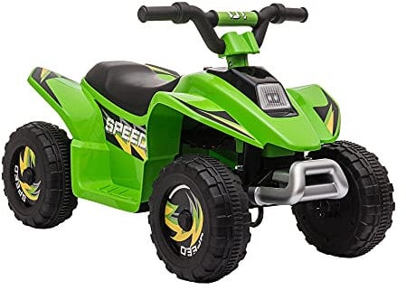 HOMCOM Quad Eléctrico para Niños de 18-36 Meses Vehículo Eléctrico Cuatrimoto a Batería 6V con Avance y Retroceso Carga Máx. 20 kg 72x40x45,5 cm Verde