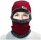 WENZHOU 2-teiliges Set Street Style Hat Winter Thermo Plüsch Mütze Schal Wollmütze Radfahren Winddichte Mütze Zweiteiliger Anzug Unisexe Beanie Mütze mit Teddyfleece Innenfutter