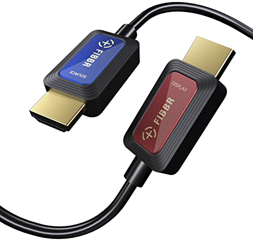 8K Glasfaser HDMI Kabel 15M, 48Gbps High-Speed HDMI 2.1 Kabel 8K@60Hz 4K@120Hz Dolby/Dynamic HDR/HDCP 2.3/eARC 8K Glasfaserkabel mit einer Richtung, kompatibel mit Blu-ray/TV-Box/HDTV/Projektor