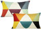 All Smiles Lendenwirbelsäule, 30,5 x 50,8 cm, für Außenbereich, Herbstdekoration, Bunte Dekoration, Veranda für Zuhause, Wohnzimmer, Couch, Sofa, geometrisch, Moderne Kissenbezüge, Dreieck, 2er-Set,