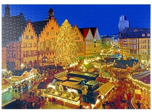 MyPuzzle Weihnachtsmarkt auf dem Römerberg, Frankfurt am Main - Premium 1000 Teile Puzzle - MyPuzzle Sonderkollektion von Puzzle Galaxy
