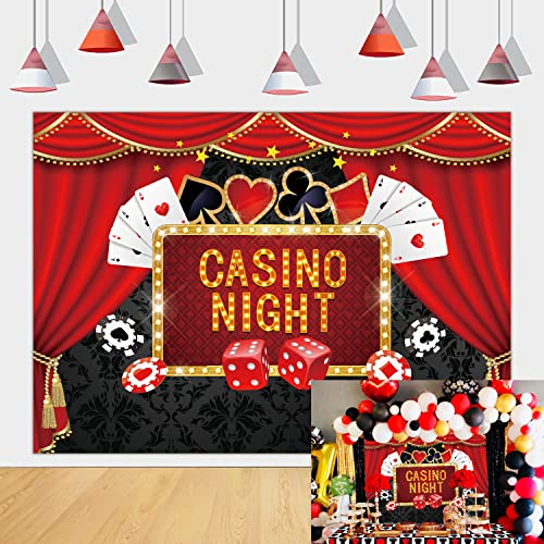 Casino Night Backdrop Las Vegas Themed Game Night Photography Background for Casino Birthday Party Dcorations(2.1x1.5 m)
