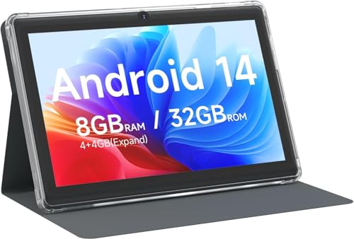 CUPEISI Tablet Android 14, tablet de 7 pulgadas, 8 GB de RAM+32 GB de ROM/1 TB de tablet expandible, 1.6 Ghz Quad-core procesador, 1024 x 600 IPS visualización táctil HD de 7 pulgadas, cámara de 5 MP