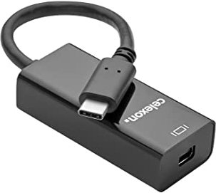 celexon USB-C to Mini DisplayPort Adapter Black with 10 cm Cable | USB 3.2 Gen 1 | 4K Ultra HD | 18Gbps | 60Hz