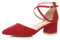 AJVANI Womens Ladies mid Block Heel Cross Strap Evening Mary Jane Court Shoes Size 8 41 Red Suede