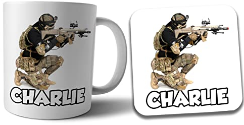 AK Giftshop Personalised Airsoft Mug and Coaster Gift Set