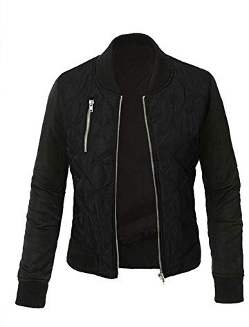 YILEEGOO Damen-Jacke, leger, langärmelig, mit Reißverschluss, Mäntel, Sport, Fahrrad, Mantel, Outdoor, Spring Bke Jacke, Mäntel, Schwarz , 38
