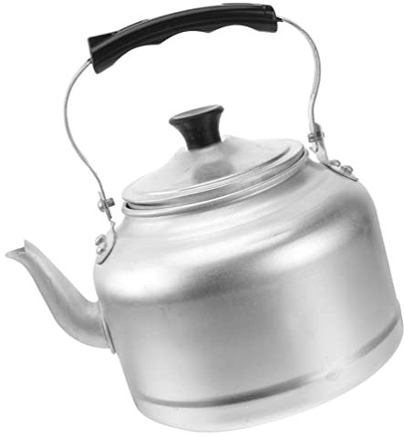 BESTonZON 6L Teekanne Teekessel Teekocher Wasserkessel Kaffeekessel Aluminium Wasserkocher Servierkanne für Zuhause Küche Büro Camping Picknick Wandern Silber