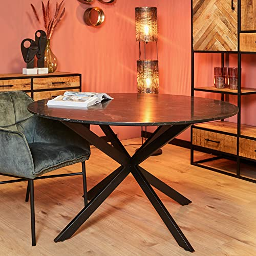 Esszimmertisch Lynn | Rund | Schwarzer Marmor | 130 cm