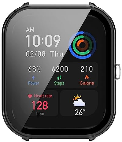 Hiseus Custodia Compatibile con Amazfit GTS 4 Mini, Custodia Rigida in PC Pellicola Armatura Cover Protettiva Case per Smartwatch Custodia Protettiva Completa per GTS 4 Mini (Nero)