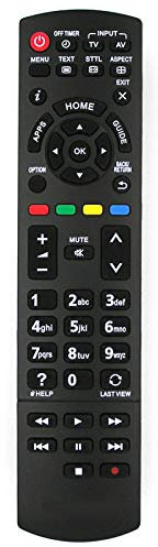 Mando a distancia de repuesto para Panasonic TV TX-L39EN63 | TX-L39ES61 | TX-L39EW6 | TX-L39EW6K | TX-L39EX64 | TX-L42E6B | TX-L42E6BK | TX-L42E6E | TX-L42E6EK |