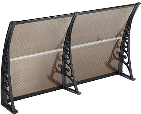 Auvent de Porte Entrée Marquise Solaire Porte Anti-Soleil Protection d'abri Polycarbonat (100 * 200cm, Sarcelle)