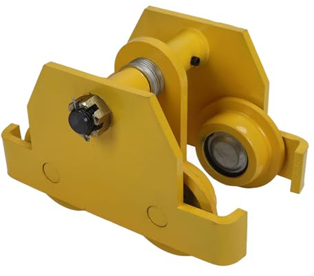 Crane Trolley, 3 Ton Push Beam Trolley Capacity Manual Trolley Heavy Duty Steel I Beam Single Track Trolley for Crane Lifting Hoisting 3.9-5.5in Adjustable Width