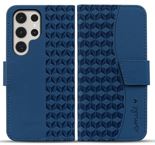 Rostsant Custodia Samsung Galaxy S23 Ultra 5G Custodia in Pelle PU Portafoglio Magnetico Cover a Libro con Slot per Carte per Samsung Galaxy S23 Ultra 5G Blu