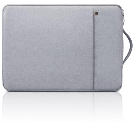 jooeer 15.6 Inch Laptop Sleeve Case for 15.6 Notebook Chromebook, Protective Waterproof Cover with Handle Pocket, Slim Padded Computer Carrying Bag, Grey