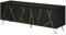 HOMCOM Mobile TV Moderno Fino a 65, Mobiletto Porta TV con Armadietti e Ante a Chiusura Ammortizzata, Finitura Effetto Marmo, 147x35x52cm, Nero