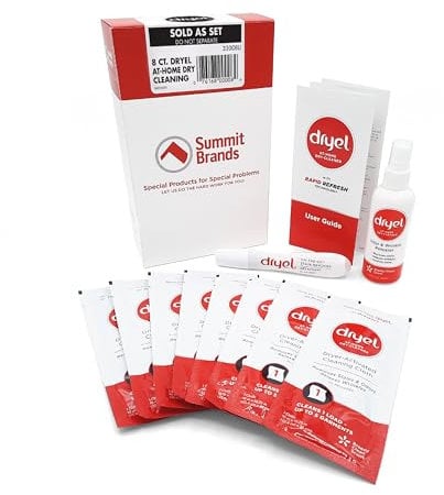 dryel At-Home Dry Cleaner Starter Kit with Wrinkle Release Spray, New and Improved, Gentle Laundry Care for Special Fabrics and Dry-Clean-Only Clothes, 8 Loads with On-the-Go Stain Remover