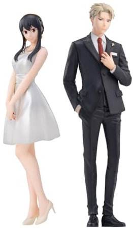 Jiumaocleu 2PCS Loid Forger and Yor Forger Figur Modell, Anime SPY Figur Statue Hochzeit Version Stehende Haltung Skulptur, PVC Handgemachtes Sammlerstück Desktop Dekoration