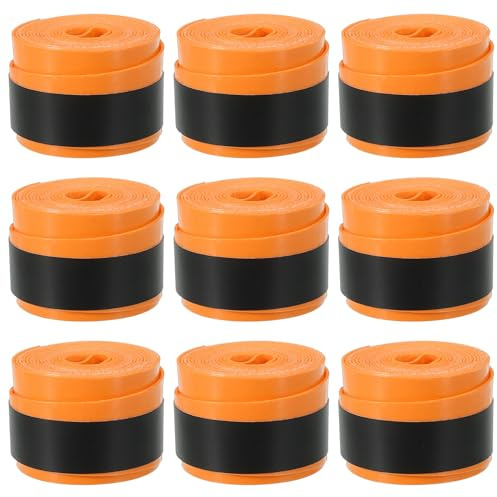 PATIKIL 1.1m Griffband Tennisschläger, 9er Pack 43,3 Overgrip Stretchy rutschfest Schweißabsorbierend Schläger Tape für Badminton Angelrute, Orange