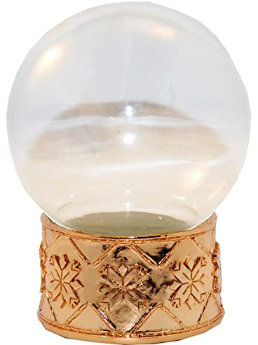 Bastelset DIY Schneekugel Do it Yourself mit Glaskugel und Porzellansockel Kupfergold Schneeflocke | Spieluhr möglich |100mm Durchmesser - 70009