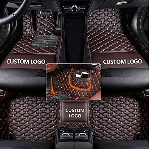nAutochoose Auto Fußmatten Anpassen für Jeep Grand Cherokee Wrangler Compass Renegade Commander Liberty Gladiator Limousine, SUV, Sportwagen, Polster, Schutz, rutschfeste Leder-Bodeneinlagen Kaffee