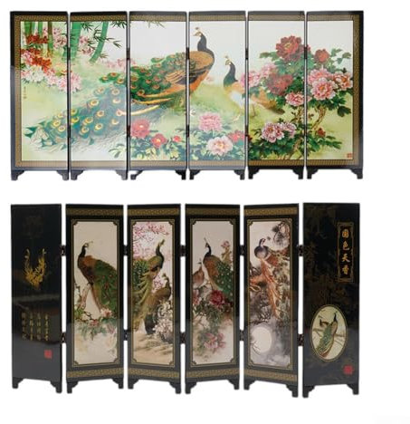 Mini paravent pliant chinois à 6 panneaux, petit paravent en bois, panneaux de séparation pour la maison