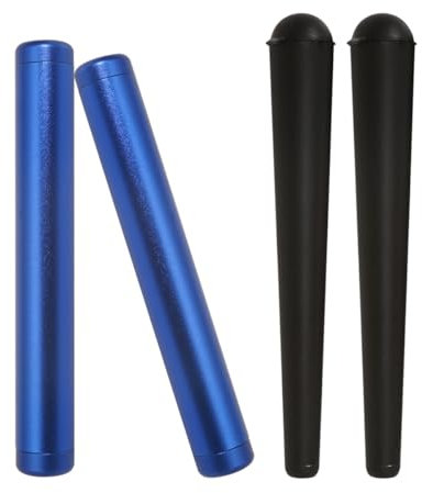 YiTenn 4 stück Zigarettenetuis (2x CNC Aluminium 110mm Tube+2x Kunststoffe 120mm Tube) Zigarettenbox für Regelmäßig und Kingsize Cones Verjüngte Zigaretten (2Blau+2Schwarz)