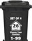 Rubigo 4 x Bin Numbers for Wheelie Bins, 1-99, 15cm ‘Happy House’ Design Dustbin Stickers, Easy Application Stick On Number Stickers - Weatherproof Self Adhesive Vinyl, Black (26)