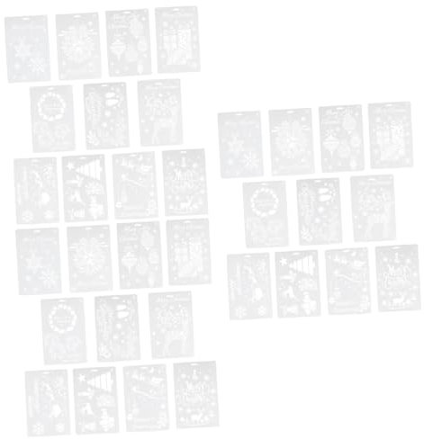 SEWACC Stk Weihnachtsvorlage Zeichenschablone Der Frohen Weihnachten Weihnachtsbaum-vorlagen Weihnachtsmalerei Vorlagen Malvorlage Zum Thema Weihnachten Urlaubsschablonen Weiß Plastik