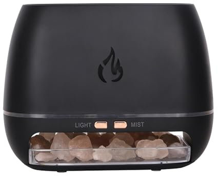 Vriusi Salt Rock Scent Diffuser - Aromatherapy Cool Mist Humidifier, Ultrasonic Salt Lamp With 7 Color Changing Flames