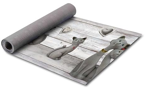 HomeLife Alfombra de cocina antideslizante y lavable, fabricada en Italia, alfombra al metro, PVC y algodón con impresión colorida, alfombra de cocina de 120 cm, moderna y decorativa con gatos y