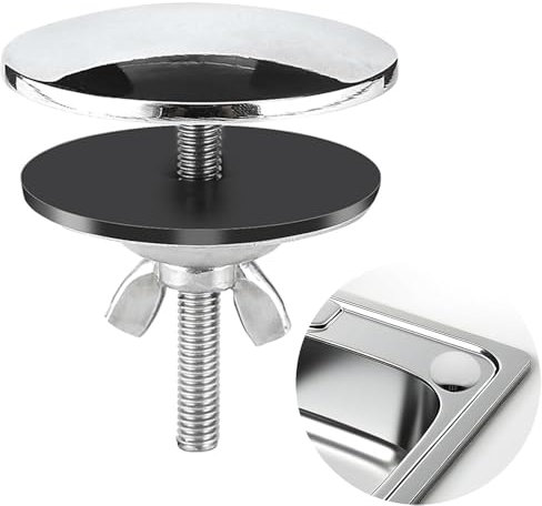 Stainless Steel 2 Inch Faucet Hole Cover - Kitchen Sink Tap and Overflow Cover (Silver)