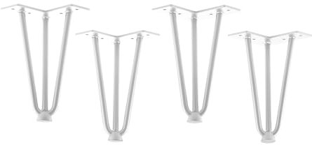 4 Stück Haarnadelbeine weiß 200 mm 3 Streben Hairpin Legs Möbelbeine für Sofas und Schränke Möbelfuß von SO-TECH®