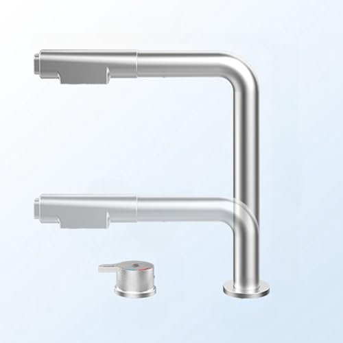 XJTNLB Rubinetto Sottofinestra con Doccetta Spazzolato Rubinetto 3 Vie per Depuratore Caldo e Freddo Miscelatore Rubinetto Depuratore Acqua