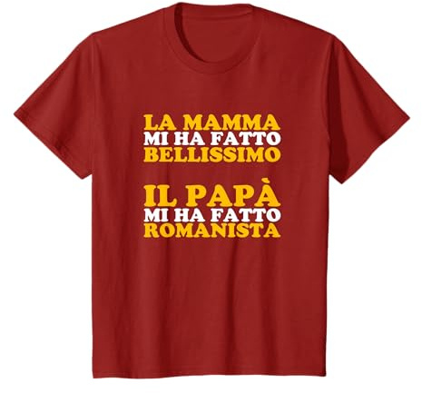 Tifoso della Roma Divertente Uomo Bambino romanista Calcio Maglietta