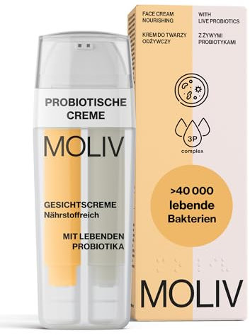 MOLIV Regenerierende Gesichtscreme, Feuchtigkeitsspendende Gesichtscreme, Nährende Gesichtscreme, Anti-Aging Gesichtscreme mit lebenden Probiotika (Nährend)