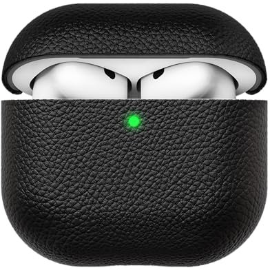 KeyBudz Artisan AirPods 4. Generation Leder Hülle, schwarz