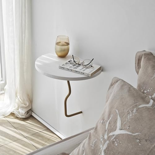 Elegant Wall Shelf, 35 x 35 cm, Gold & White | 100% Solid Wood with Sturdy Metal Frame | Perfect for Modern Home Decor & Storage Solutions