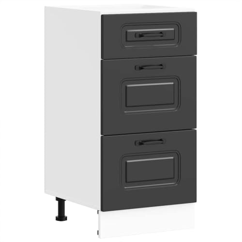 vidaXL Meuble Bas de Cuisine « Kalmar » Bois d'ingénierie Noir