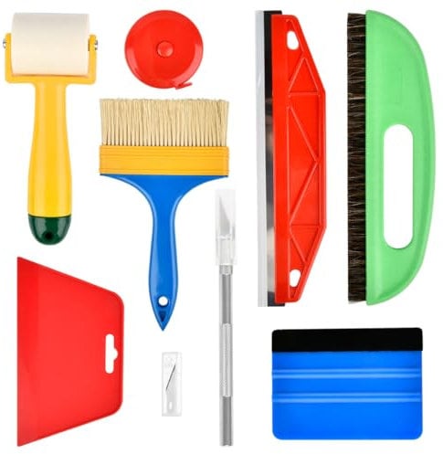 Wallpaper Smoothing Tool Kits, FOCCTS Multi-Function Smoothing Tool Set for Peel and Stick Backsplash Tiles Contact Paper Vinyl Window Film Car Wrap Application
