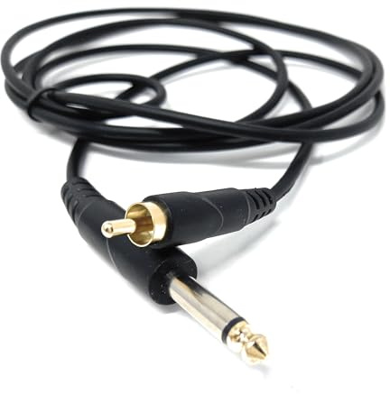 DRUT Câble audio mono jack 6,35 mm vers RCA phono - Patch de signal pour mixeurs, contrôleurs, DJ et équipements audio (2 m)