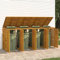 Gecheer Abri à Poubelle Quadruple 280x89x117 cm Bois Massif d'acacia, Abri Range Poubelle Cache Conteneur Déchets avec Portes avec Système de Verrouillage pour Jardin, Extérieur