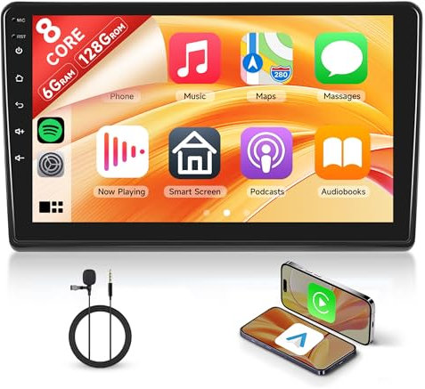 8 Kerne 6+128G Android Autoradio für FIAT Ducato 3/Peugeot Boxer 2/Citroen Jumper2 2011-2022 9 Zoll Wireless Carplay Radio mit Android Auto Mirror Link Bluetooth FM/RDS/EQ/DSP WiFi GPS Navi