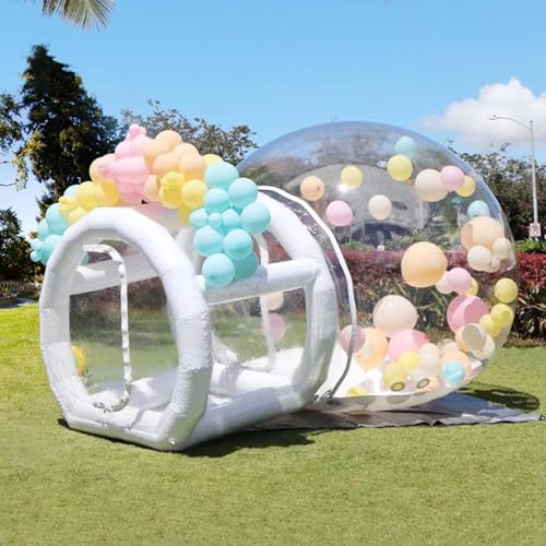 Aufblasbares Blasenhaus für Kinder, 10ft Klares Aufblasbare Blasendom PVC mit 750W Gebläse und 600W Pumpe, Außen Transparentes Blasenhaus Zelt für Weihnachten Parteien, Hochzeit, Geburtstage