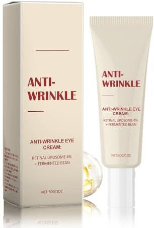 Anti-Aging Augencreme mit 4% Retinal Liposom und Fermented Bean, Anti-Wrinkle Eye Cream für Falten und Augenringe, Straffende Augencreme - Glättung bei Tränensäcken und Dunklen Augenringen (1P, 30G)