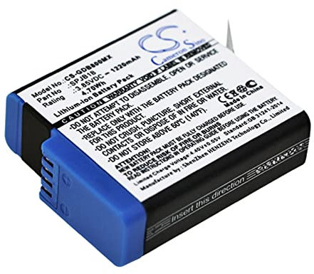Eotdoo - Batteria di ricambio per GoPro HD8.01, Hero 5 6 7 8 Nero, Hero 7 White, Hero 8, numero articolo: 601-10197-00, 601-27537-000, AHDBT-801, SPJB1B