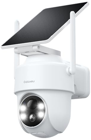 GALAYOU 2K Solar Security Camera Outdoor Wireless - CCTV Camera Outdoor, R1 | PIR Human Detection, Battery Powered with Solar Panel, Real-time Alert, 2.4G WiFi, Color Night Vision, TF Card Storage, IP65